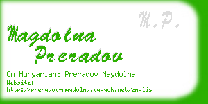 magdolna preradov business card